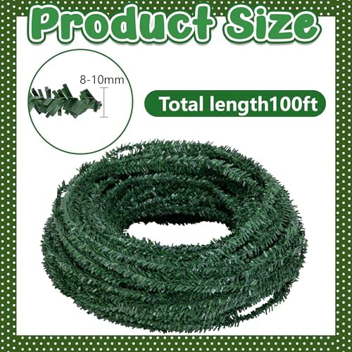 100' Christmas Artificial Pine Wire Garlands, Flexible Greenery Roping Ties - Image 2