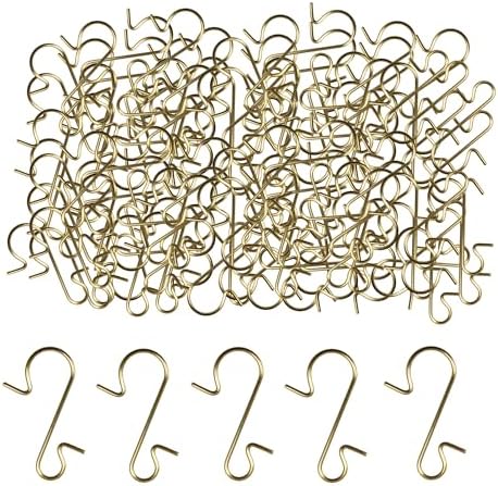 120PCS 1.18Inch S-Shaped Christmas Ornament Metal Hooks, Golden Bendable Hanging Hook for Christmas Tree Decoration, Party, Festival Activity, Holiday by Unknown