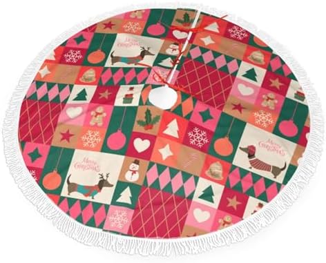 Dachshunds Christmas Tree Skirt 36 Inch by Yomko