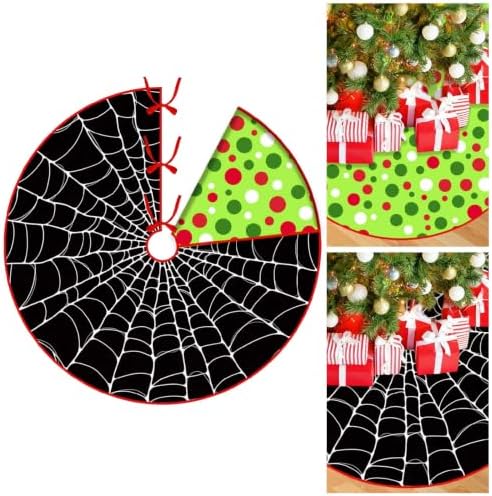 36 Inch Reversible Halloween Christmas Tree Skirt, Double Sided by VDKIDKT