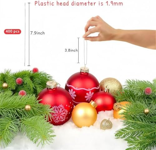 Christmas Tree Ornament String Hanger Precut Ribbon Hook with Snap Fastener - Image 3