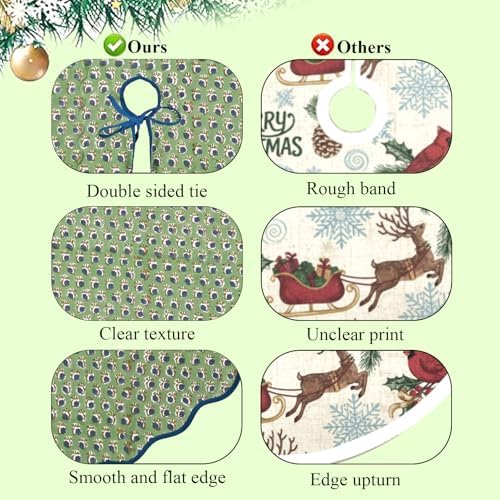Ridhi Basil Green Hand Block Print Cotton Christmas Tree Skirt 70 Inch - Image 5