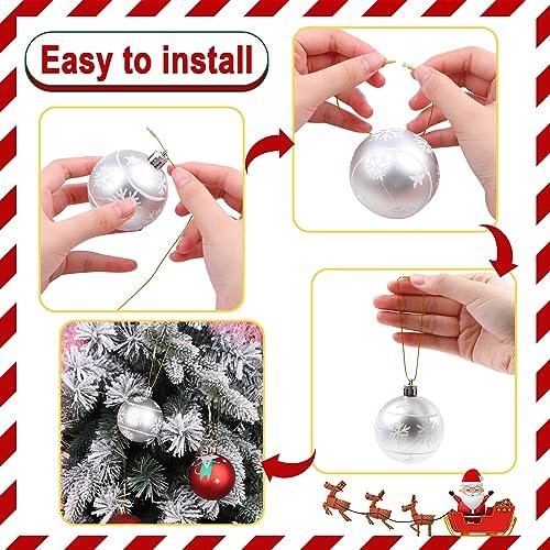 CCINEE 200 Pcs 7.9" Inch Christmas Ornaments String Hanger,Precut Ribbon Hook Metallic Gold Ornament String with Snap Fastener for Christmas Holiday Ornaments Hanging Decoration - Image 3