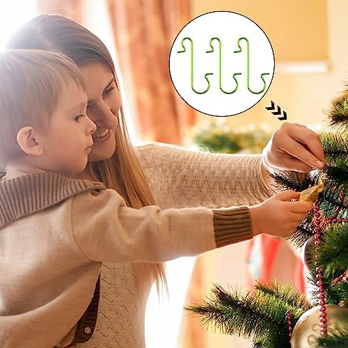 100 Pack Christmas Tree Decoration Hangers - Ornaments Hooks for Trees, Green - Image 6