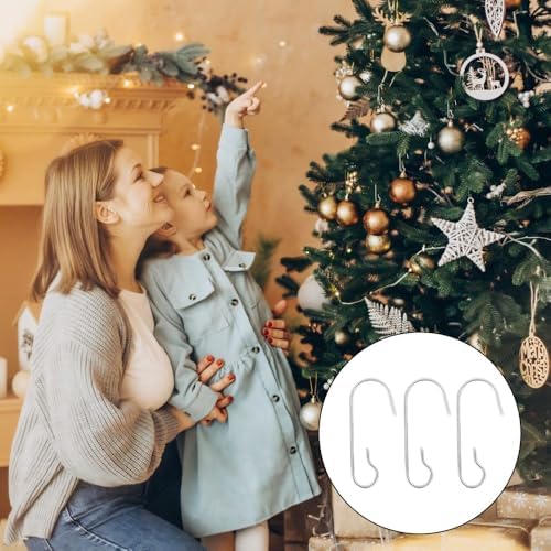 Christmas Ornament Metal Hooks Hangers, 120PCS Silver Bendable Metal Wire Hanging Hook for Christmas Tree Decoration Easter Egg Hangers Halloween Party Decoration - Image 4