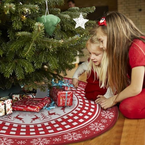 Christmas Tree Skirt 36inch Red Deer Rustic Xmas Decor for Party - Image 3