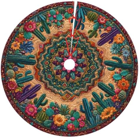 Desert Cactus Christmas Tree Skirt Tree Mat for Xmas Holiday Party Decorations Indoor Outdoor 36 Inch by Unknown