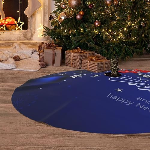 Christmas Tree Skirt Blue Ball Fir Branch Snowflake 36 Inch for Xmas New Year Nightmare Before Christmas Decorations Lobby Home - Image 5