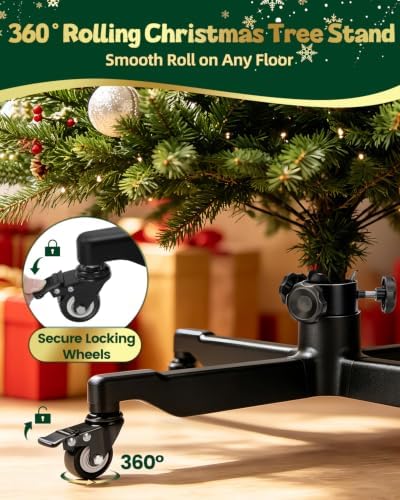 Rolling Christmas Tree Stand Base for Up to 7.5 FT Artificial Trees - Image 3