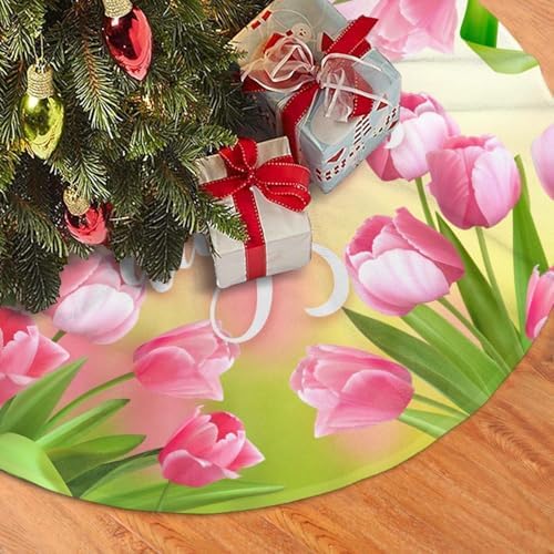 Mother's Day Christmas Tree Skirt 36" for Xmas Halloween New Year Holiday Party Home Tree Mat Decor Ornaments Decoration - Image 3