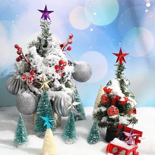 Hanaive Christmas Tree Topper Mini Star Small,Red,1.77 Inch,Plated - Image 6