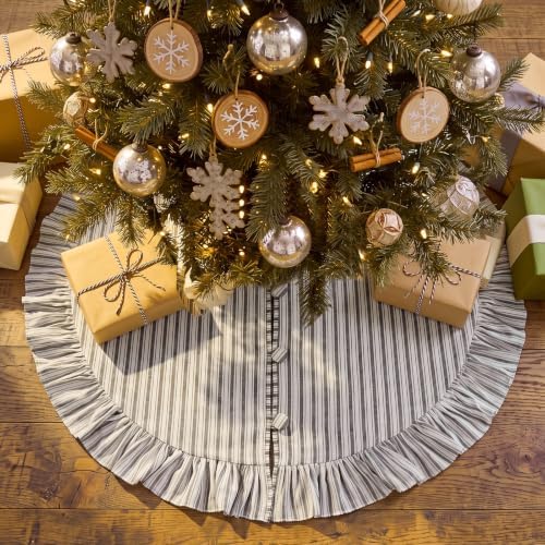 Sosation 48 Inch Christmas Tree Skirt Black White Striped by Sosation