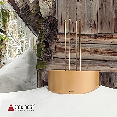 Tree Nest Christmas Tree Stand Base Xmas Fake Tree Metal Holder Stand for Real and Artificial Tree Fits up to 14.8ft Tall & 2.8-5.9inch Diameter,Holds 4.4gal of Water(Gold) - Image 3