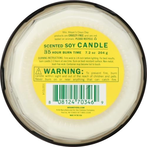 MRS. MEYER'S CLEAN DAY Soy Aromatherapy Candle,35 Hour Burn Time,Made with Soy Wax and Essential Oils,Honeysuckle,7.2 Oz,(Pack of 6)