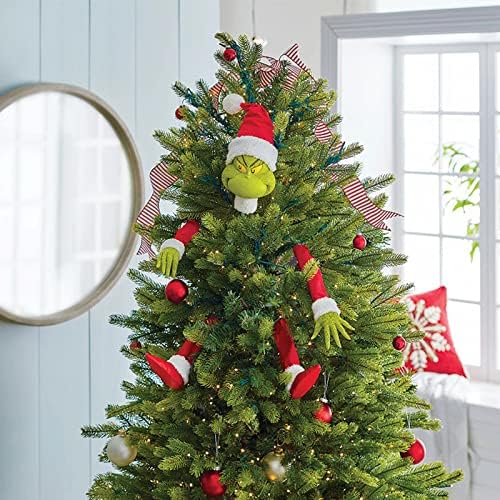 Christmas Tree Decoration, Elf Head, Arms and Legs for Christmas Tree, Stole Christmas Elf Stuffed Stuck Tree Topper Garland Ornaments (A) - Image 5