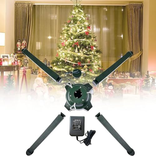 Heavy Duty Rotating Christmas Tree Stand - 360° Base for Artificial Trees Up to 9.8 Feet (3m) - Sturdy Support, Easy Setup & Durable Design for Holiday Cheer by Unknown