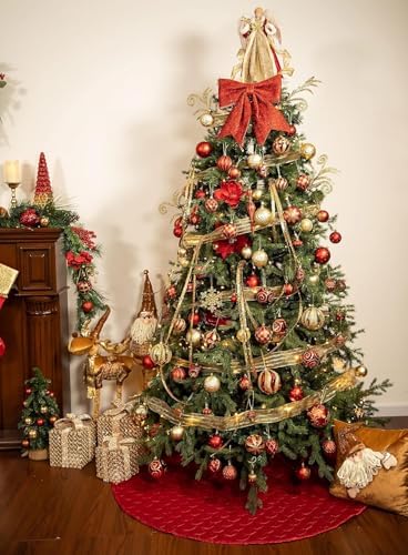 Valery Madelyn 48 Inch Red Christmas Tree Skirt for Tree Decorations - Image 5