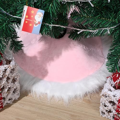 Mudder 31.5 Inch Christmas Tree Skirt,Pink and White by Mudder