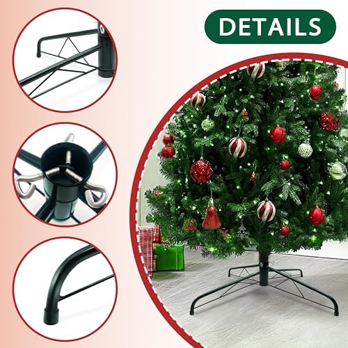 24” Christmas Tree Stand for Artificial Trees, Foldable Metal Xmas Tree Stand, Replacement Fake Christmas Tree Holder Base for 4 ft to 8 ft Trees, Fits Tree Poles up to 1.25” - Image 4