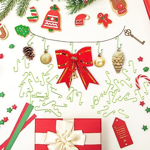 100 Pack Christmas Tree Decoration Hangers - Ornaments Hooks for Trees, Green - Image 5