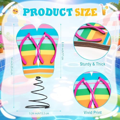 10 x 5.2 Inch Wooden Flip Flop Lighted Summer Christmas Tree Topper - Image 3
