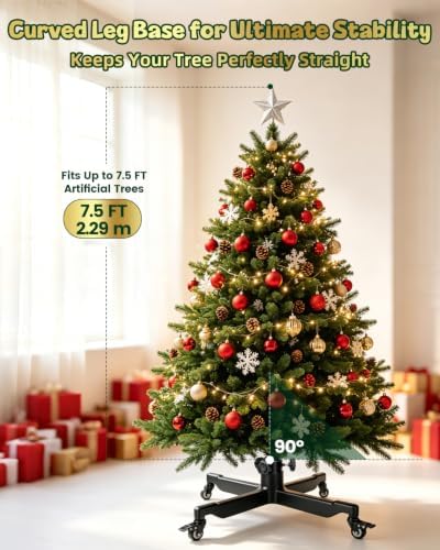 Rolling Christmas Tree Stand Base for Up to 7.5 FT Artificial Trees - Image 2