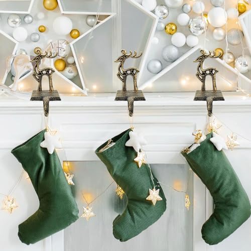 6 Pieces Reindeer Christmas Stocking Holder Christmas Hooks Skid Mantel Hooks Hanger for Fireplace Free Standing Christmas Decorations - Image 4