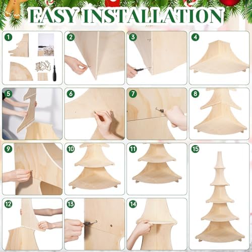 Capoda 5 Tier Christmas Tree Corner Shelf 6ft Large Village Display Stand - Image 4