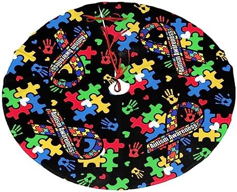 Autism Awareness Tree Skirt Christmas Tree Ornaments Tree Skirt for Christmas Decoration 30" by Majoug