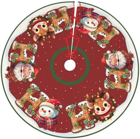 Santa Claus Deer Traditional Christmas Tree Skirt Holiday Party Xmas Tree Skirt Mat Christmas Ornaments Decoration 36 Inch by Yealedee