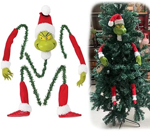 Christmas Tree Decoration, Elf Head, Arms and Legs for Christmas Tree, Stole Christmas Elf Stuffed Stuck Tree Topper Garland Ornaments (A) by Jxueych