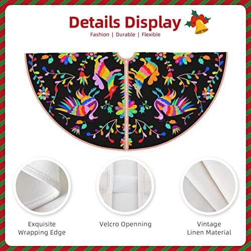 DKJlitter Christmas Tree Skirt 48 Inch, Ethnic Mexican Otomi Style Pattern - Image 6