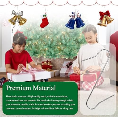 100 Pcs Metal Christmas Ornament Hooks for Christmas Tree Decoration,Sliver - Image 5