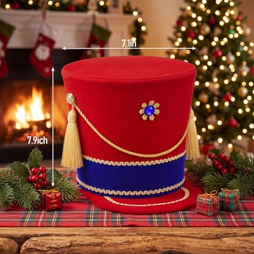 Gejoy Christmas Nutcracker Hat Tree Topper Xmas Tree Ornament Decoration - Image 2
