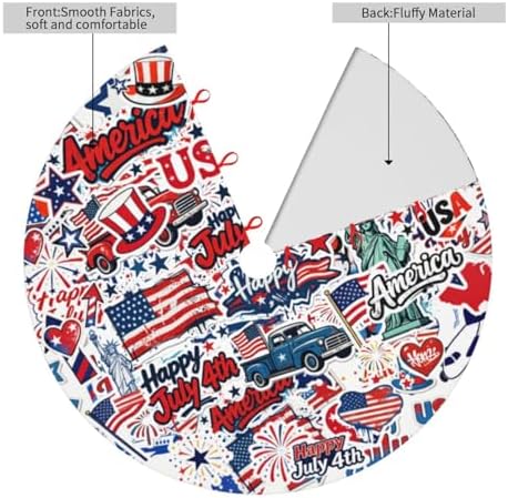 Patriotic Tree Skirt 36" 4th of July Tree Topper Christmas Tree Skirts - Image 5