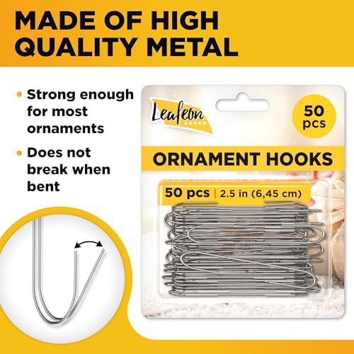 50 Pack Christmas Ornament Hooks ?€? Great Ornament Hangers for Christmas Tree Decoration (Silver) - Image 2