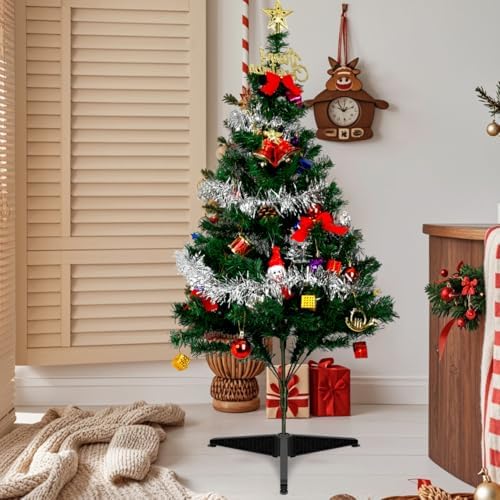 SEWACC Small Christmas Tree Stand, Plastic Christmas Tree Base Holder, Artificial Trees Pole Support, Black, 21.77 x 21.77 x 2.71 Inch - Image 7