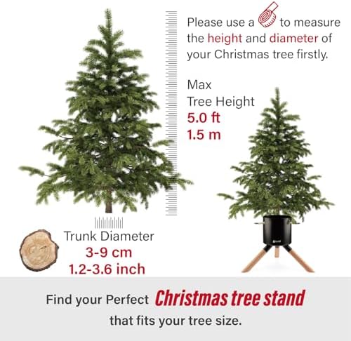 Tree Nest Christmas Tree Stand Base for 3ft 4ft 5ft Modern Tabletop Christmas for Real Small Tree Mini Christmas Tree Holder for Xmas Tree Decoration Black - Image 5