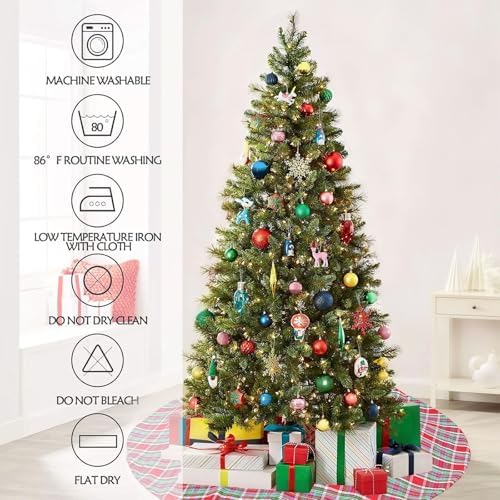 Large Buffalo Plaid Tree Skirt 48 Inch Christmas Tree Skirt - Image 5