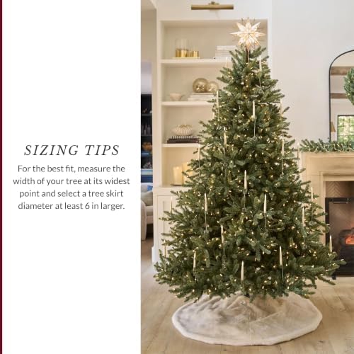 Balsam Hill Lodge Faux Fur Christmas Tree Skirt - Premium Rustic and Luxurious Fur Accents in Brown and Ivory for Tree Decor, Ivory, 48" - Image 5