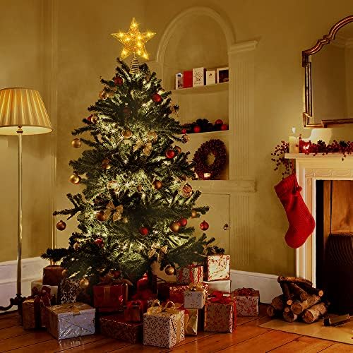 DULEFUN 11.8 Inch Christmas LED Gold Star Tree Topper with 20 LED Lights - Image 7