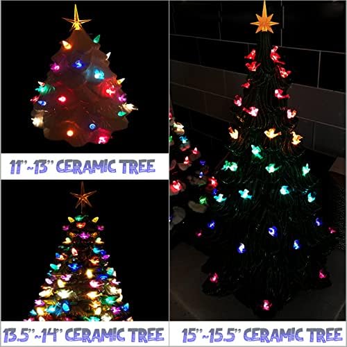 117Pcs Ceramic Christmas Tree Replacement Lights Bulbs Deep Bluebird and 1 Angel/3 Stars Topper Ornament for Ceramic Tree D??cor - Medium Plastic Pegs. - Image 6