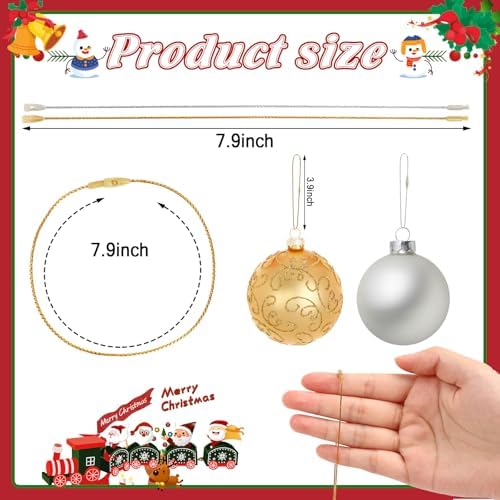 FEBSNOW 500Pcs Christmas Ornament Hooks, Snap Locking String for Tree Decor - Image 2