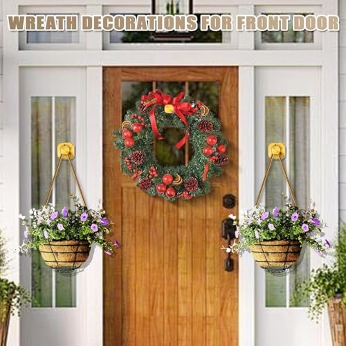 Ornament Hooks,Upgraded Suction Cup Hooks, Wreath Hangers for Front Door, Towel Racks, 2 in 1 Mantle Hanger, No Drill Garland Fireplace Stocking Hanger, for Christmas, Holiday, New Year(Gold, 2) - Image 7