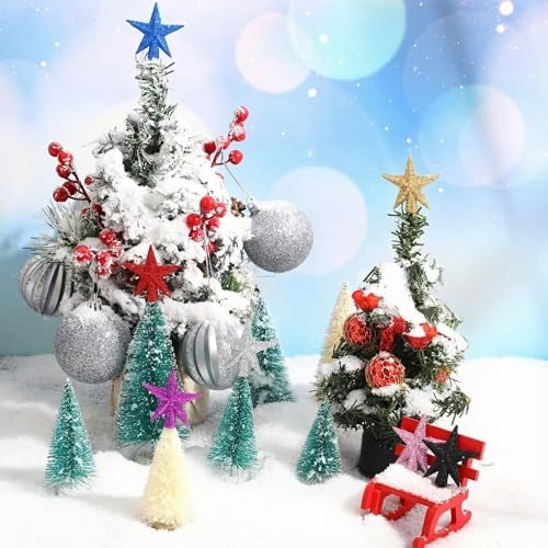 Hanaive Christmas Tree Topper Mini Star Small,Silver,1.77 Inch,Glitter - Image 6