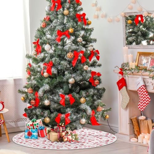 SUABO Valentine's Day Love Hearts 48 Inch Christmas Tree Skirt, Soft Xmas Tree Mat for Party Decoration Holiday Decor Christmas Decorations Indoor Outdoor - Image 4