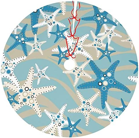 Christmas Tree Skirt 48 Inch Starfish Holiday Decorations for Festive Party Indoor Outdoor Xmas Ornaments by HUAYEWM