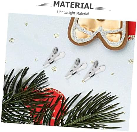 100pcs Christmas Decoration Clip Tree Ornament Hooks Clip Ornaments Christmas Ball Ornament Clips Hanging Clips for Christmas Tree Christmas Bauble Hangers Wreath Clips Silver Iron - Image 3