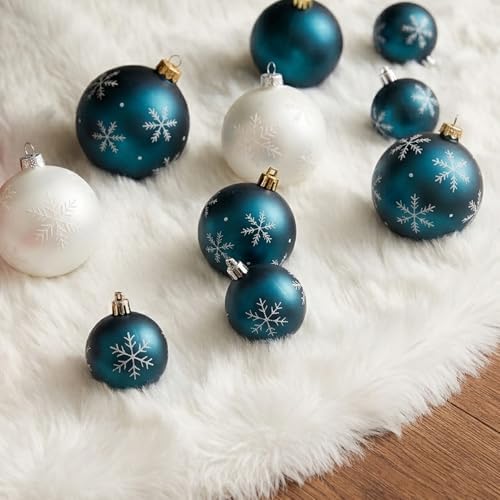 CHICHIC 48 inch Christmas Tree Skirt Faux Fur Xmas Tree Skirt Christmas Decorations Holiday Tree Ornaments Tree Decoration for Christmas Home Decorations, Xmas Party Holiday Decorations, Snow White - Image 5