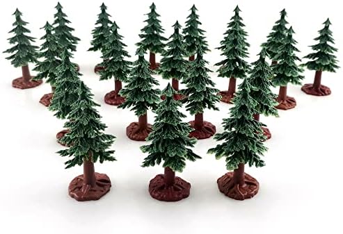 20 PCS Christmas Tree Cake Topper Evergreen Trees Pine Tree Figurines Village Christmas Trees Miniature Trees for Xmas Decor - Image 3